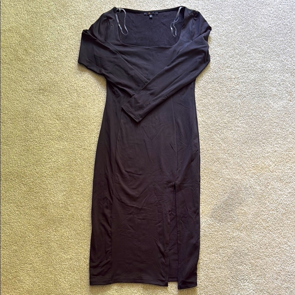 Iris Black Long Sleeve Bodycon Dress for Night Out
